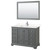 Wyndham WCS202048SKGC2UNSM46 Deborah 48 Inch Single Bathroom Vanity in Dark Gray, Light-Vein Carrara Cultured Marble Countertop, Undermount Square Sink, 46 Inch Mirror