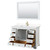 Wyndham WCS202048SWGC2UNSM46 Deborah 48 Inch Single Bathroom Vanity in White, Carrara Cultured Marble Countertop, Undermount Square Sink, Brushed Gold Trim, 46 Inch Mirror