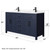 Wyndham WCG242460DBBCCUNSMXX Beckett 60 Inch Double Bathroom Vanity in Dark Blue, Carrara Cultured Marble Countertop, Undermount Square Sinks, Matte Black Trim