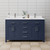 Wyndham WCG242460DBNWCUNSMXX Beckett 60 Inch Double Bathroom Vanity in Dark Blue, White Cultured Marble Countertop, Undermount Square Sinks, Brushed Nickel Trim