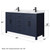 Wyndham WCG242460DBBWCUNSMXX Beckett 60 Inch Double Bathroom Vanity in Dark Blue, White Cultured Marble Countertop, Undermount Square Sinks, Matte Black Trim