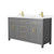 Wyndham WCG242460DGGCCUNSMXX Beckett 60 Inch Double Bathroom Vanity in Dark Gray, Carrara Cultured Marble Countertop, Undermount Square Sinks, Brushed Gold Trim