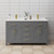 Wyndham WCG242460DGGCCUNSMXX Beckett 60 Inch Double Bathroom Vanity in Dark Gray, Carrara Cultured Marble Countertop, Undermount Square Sinks, Brushed Gold Trim