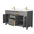 Wyndham WCG242460DGGCCUNSMXX Beckett 60 Inch Double Bathroom Vanity in Dark Gray, Carrara Cultured Marble Countertop, Undermount Square Sinks, Brushed Gold Trim