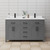 Wyndham WCG242460DGBWCUNSMXX Beckett 60 Inch Double Bathroom Vanity in Dark Gray, White Cultured Marble Countertop, Undermount Square Sinks, Matte Black Trim