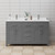 Wyndham WCG242460DKGWCUNSMXX Beckett 60 Inch Double Bathroom Vanity in Dark Gray, White Cultured Marble Countertop, Undermount Square Sinks, No Mirror