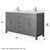 Wyndham WCG242460DKGWCUNSMXX Beckett 60 Inch Double Bathroom Vanity in Dark Gray, White Cultured Marble Countertop, Undermount Square Sinks, No Mirror