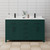 Wyndham WCG242460DGKCCUNSMXX Beckett 60 Inch Double Bathroom Vanity in Green, Carrara Cultured Marble Countertop, Undermount Square Sinks, Matte Black Trim