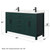 Wyndham WCG242460DGKCCUNSMXX Beckett 60 Inch Double Bathroom Vanity in Green, Carrara Cultured Marble Countertop, Undermount Square Sinks, Matte Black Trim