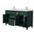 Wyndham WCG242460DGDWCUNSMXX Beckett 60 Inch Double Bathroom Vanity in Green, White Cultured Marble Countertop, Undermount Square Sinks, Brushed Gold Trim