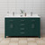 Wyndham WCG242460DGEWCUNSMXX Beckett 60 Inch Double Bathroom Vanity in Green, White Cultured Marble Countertop, Undermount Square Sinks, Brushed Nickel Trim