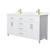 Wyndham WCG242460DWGCCUNSMXX Beckett 60 Inch Double Bathroom Vanity in White, Carrara Cultured Marble Countertop, Undermount Square Sinks, Brushed Gold Trim