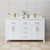 Wyndham WCG242460DWGCCUNSMXX Beckett 60 Inch Double Bathroom Vanity in White, Carrara Cultured Marble Countertop, Undermount Square Sinks, Brushed Gold Trim