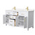 Wyndham WCG242460DWGCCUNSMXX Beckett 60 Inch Double Bathroom Vanity in White, Carrara Cultured Marble Countertop, Undermount Square Sinks, Brushed Gold Trim