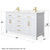 Wyndham WCG242460DWGCCUNSMXX Beckett 60 Inch Double Bathroom Vanity in White, Carrara Cultured Marble Countertop, Undermount Square Sinks, Brushed Gold Trim