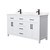 Wyndham WCG242460DWBCCUNSMXX Beckett 60 Inch Double Bathroom Vanity in White, Carrara Cultured Marble Countertop, Undermount Square Sinks, Matte Black Trim