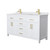 Wyndham WCG242460DWGWCUNSMXX Beckett 60 Inch Double Bathroom Vanity in White, White Cultured Marble Countertop, Undermount Square Sinks, Brushed Gold Trim