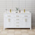 Wyndham WCG242460DWGWCUNSMXX Beckett 60 Inch Double Bathroom Vanity in White, White Cultured Marble Countertop, Undermount Square Sinks, Brushed Gold Trim