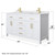 Wyndham WCG242460DWGWCUNSMXX Beckett 60 Inch Double Bathroom Vanity in White, White Cultured Marble Countertop, Undermount Square Sinks, Brushed Gold Trim