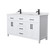 Wyndham WCG242460DWBWCUNSMXX Beckett 60 Inch Double Bathroom Vanity in White, White Cultured Marble Countertop, Undermount Square Sinks, Matte Black Trim
