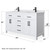 Wyndham WCG242460DWBWCUNSMXX Beckett 60 Inch Double Bathroom Vanity in White, White Cultured Marble Countertop, Undermount Square Sinks, Matte Black Trim