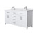 Wyndham WCG242460DWHWCUNSMXX Beckett 60 Inch Double Bathroom Vanity in White, White Cultured Marble Countertop, Undermount Square Sinks, No Mirror