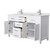 Wyndham WCG242460DWHWCUNSMXX Beckett 60 Inch Double Bathroom Vanity in White, White Cultured Marble Countertop, Undermount Square Sinks, No Mirror