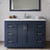Wyndham WCF292948SBNCMUNSMXX Miranda 48 Inch Single Bathroom Vanity in Dark Blue, White Carrara Marble Countertop, Undermount Square Sink, Brushed Nickel Trim