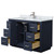 Wyndham WCF292948SBNCMUNSMXX Miranda 48 Inch Single Bathroom Vanity in Dark Blue, White Carrara Marble Countertop, Undermount Square Sink, Brushed Nickel Trim