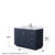 Wyndham WCF292948SBNCMUNSMXX Miranda 48 Inch Single Bathroom Vanity in Dark Blue, White Carrara Marble Countertop, Undermount Square Sink, Brushed Nickel Trim