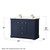 Wyndham WCV232348DBLC2UNSM46 Avery 48 Inch Double Bathroom Vanity in Dark Blue, Light-Vein Carrara Cultured Marble Countertop, Undermount Square Sinks, 46 Inch Mirror