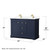 Wyndham WCV232348DBLWCUNSM46 Avery 48 Inch Double Bathroom Vanity in Dark Blue, White Cultured Marble Countertop, Undermount Square Sinks, 46 Inch Mirror