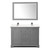 Wyndham WCV232348DKGC2UNSM46 Avery 48 Inch Double Bathroom Vanity in Dark Gray, Light-Vein Carrara Cultured Marble Countertop, Undermount Square Sinks, 46 Inch Mirror