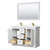 Wyndham WCV232348DWGWCUNSM46 Avery 48 Inch Double Bathroom Vanity in White, White Cultured Marble Countertop, Undermount Square Sinks, 46 Inch Mirror, Brushed Gold Trim