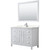 Wyndham WCV252548SWHC2UNSM46 Daria 48 Inch Single Bathroom Vanity in White, Light-Vein Carrara Cultured Marble Countertop, Undermount Square Sink, 46 Inch Mirror