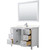 Wyndham WCV252548SWHC2UNSM46 Daria 48 Inch Single Bathroom Vanity in White, Light-Vein Carrara Cultured Marble Countertop, Undermount Square Sink, 46 Inch Mirror
