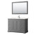 Wyndham WCV232348SKGC2UNSM46 Avery 48 Inch Single Bathroom Vanity in Dark Gray, Light-Vein Carrara Cultured Marble Countertop, Undermount Square Sink, 46 Inch Mirror