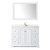 Wyndham WCV232348SWGC2UNSM46 Avery 48 Inch Single Bathroom Vanity in White, Light-Vein Carrara Cultured Marble Countertop, Undermount Square Sink, 46 Inch Mirror, Brushed Gold Trim