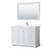 Wyndham WCV232348SWHWCUNSM46 Avery 48 Inch Single Bathroom Vanity in White, White Cultured Marble Countertop, Undermount Square Sink, 46 Inch Mirror