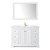 Wyndham WCV232348SWGWCUNSM46 Avery 48 Inch Single Bathroom Vanity in White, White Cultured Marble Countertop, Undermount Square Sink, 46 Inch Mirror, Brushed Gold Trim