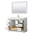 Wyndham WCV232348SWGWCUNSM46 Avery 48 Inch Single Bathroom Vanity in White, White Cultured Marble Countertop, Undermount Square Sink, 46 Inch Mirror, Brushed Gold Trim