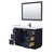 Wyndham WCF292948SBBC2UNSM46 Miranda 48 Inch Single Bathroom Vanity in Dark Blue, Light-Vein Carrara Cultured Marble Countertop, Undermount Square Sink, Matte Black Trim, 46 Inch Mirror