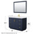 Wyndham WCF292948SBLWCUNSM46 Miranda 48 Inch Single Bathroom Vanity in Dark Blue, White Cultured Marble Countertop, Undermount Square Sink, Brushed Gold Trim, 46 Inch Mirror