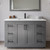 Wyndham WCF292948SGBC2UNSM46 Miranda 48 Inch Single Bathroom Vanity in Dark Gray, Light-Vein Carrara Cultured Marble Countertop, Undermount Square Sink, Matte Black Trim, 46 Inch Mirror