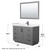 Wyndham WCF292948SGBC2UNSM46 Miranda 48 Inch Single Bathroom Vanity in Dark Gray, Light-Vein Carrara Cultured Marble Countertop, Undermount Square Sink, Matte Black Trim, 46 Inch Mirror