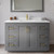 Wyndham WCF292948SGGWCUNSM46 Miranda 48 Inch Single Bathroom Vanity in Dark Gray, White Cultured Marble Countertop, Undermount Square Sink, Brushed Gold Trim, 46 Inch Mirror