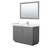 Wyndham WCF292948SKGWCUNSM46 Miranda 48 Inch Single Bathroom Vanity in Dark Gray, White Cultured Marble Countertop, Undermount Square Sink, Brushed Nickel Trim, 46 Inch Mirror