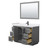 Wyndham WCF292948SGBWCUNSM46 Miranda 48 Inch Single Bathroom Vanity in Dark Gray, White Cultured Marble Countertop, Undermount Square Sink, Matte Black Trim, 46 Inch Mirror