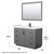 Wyndham WCF292948SGBWCUNSM46 Miranda 48 Inch Single Bathroom Vanity in Dark Gray, White Cultured Marble Countertop, Undermount Square Sink, Matte Black Trim, 46 Inch Mirror