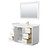 Wyndham WCF292948SWGC2UNSM46 Miranda 48 Inch Single Bathroom Vanity in White, Light-Vein Carrara Cultured Marble Countertop, Undermount Square Sink, Brushed Gold Trim, 46 Inch Mirror